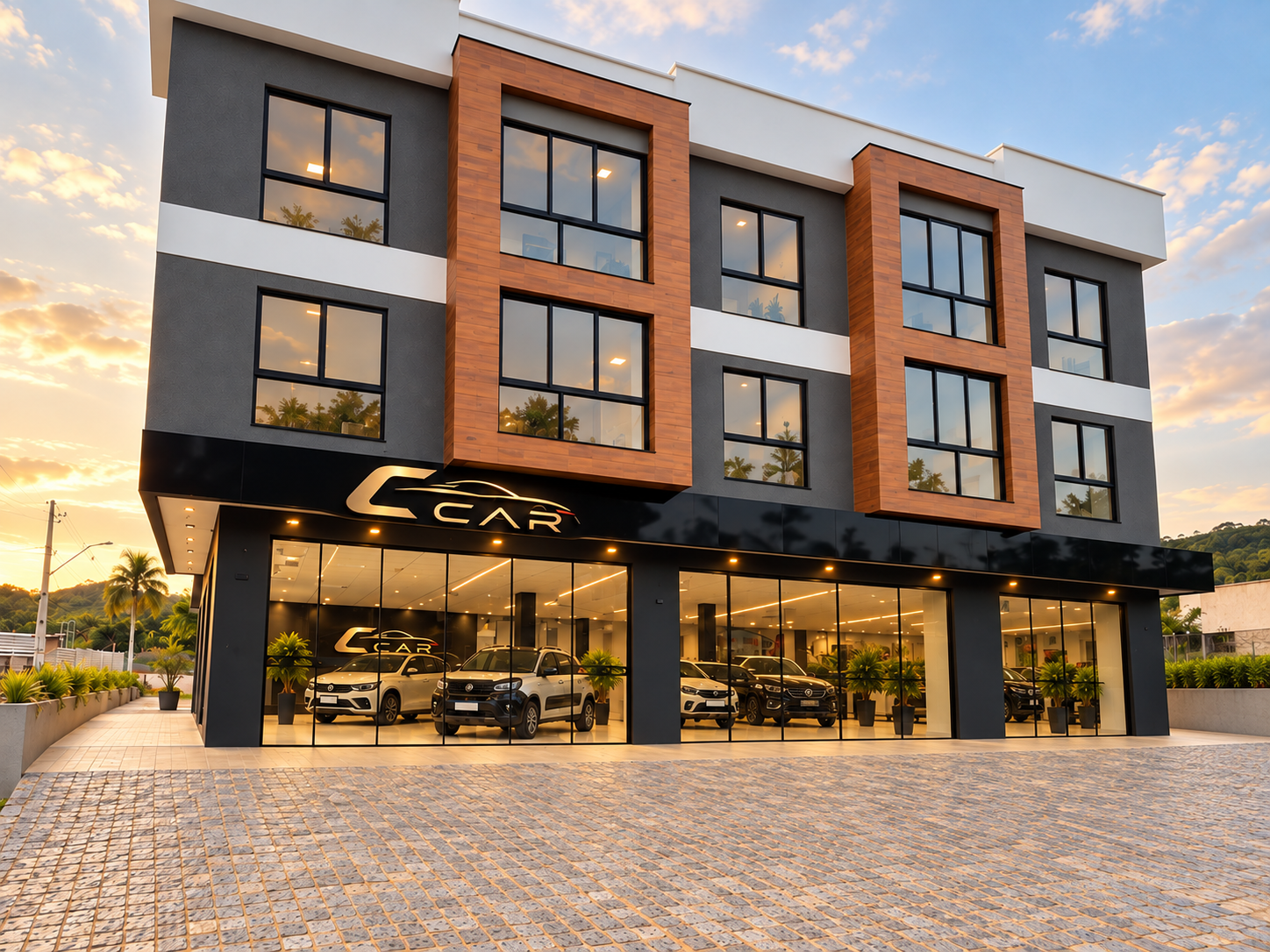 Prévia da fachada finalizada da C CAR